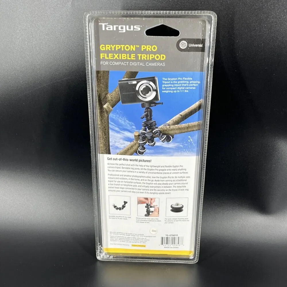 Targus TG-GT80G-101 Grypton Pro XL Flexible Tripod Black Gray (Package Damage)